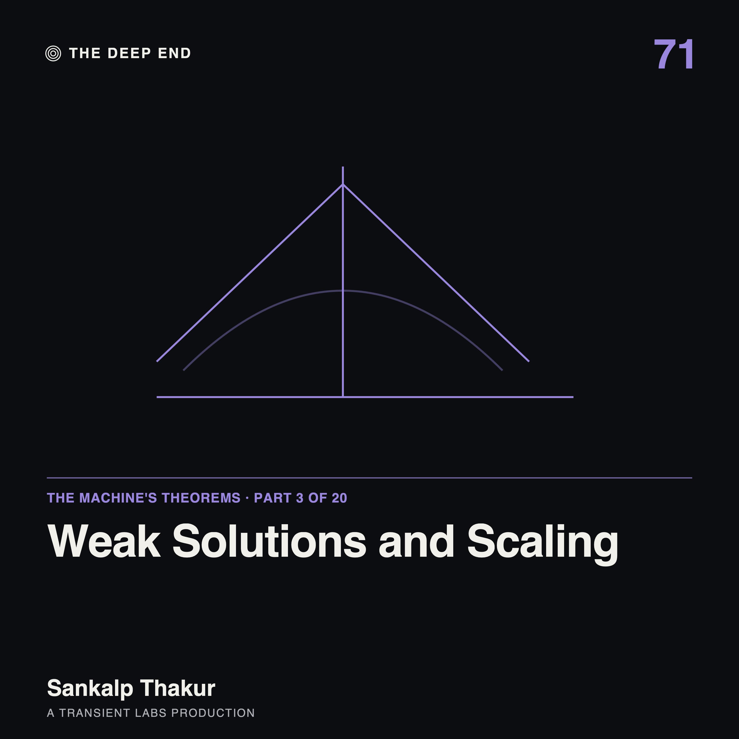 Episode 71: Sobolev Spaces, Weak Solutions and the Scaling Game, by Sankalp Thakur