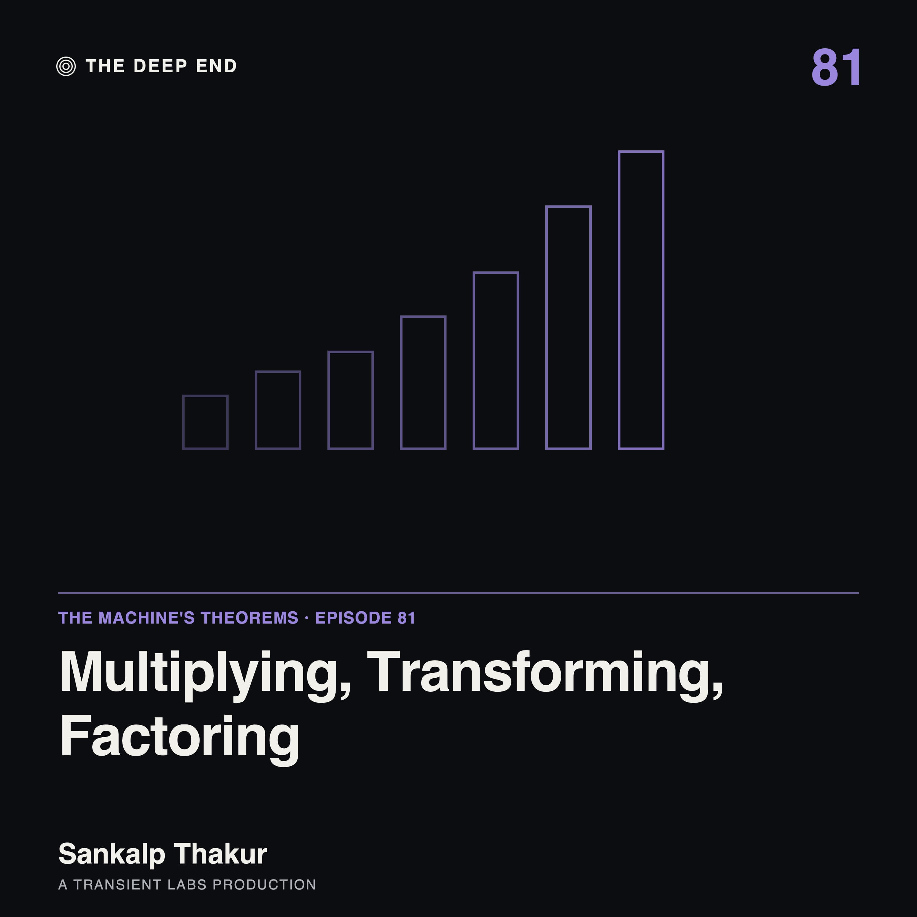 Episode 81: Speed Limits I: Multiplying, Transforming, Factoring, by Sankalp Thakur
